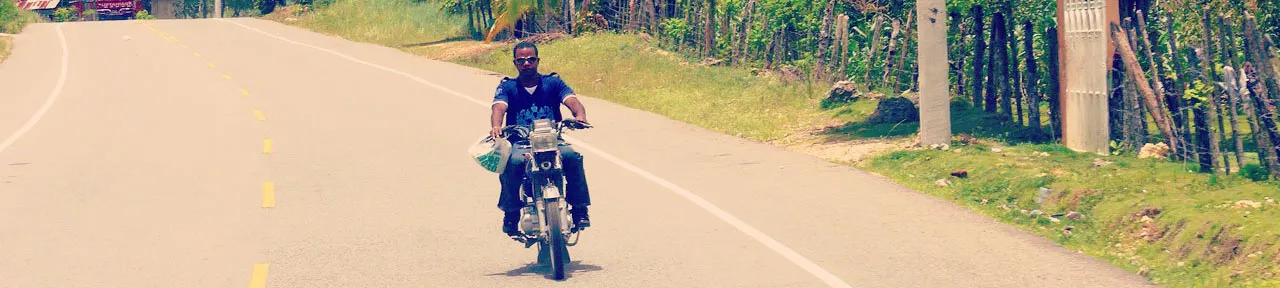 man riding motorbike