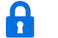 Blue icon of a padlock