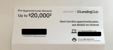 pre-approved loan mail offer
