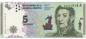 5 Argentinian Peso Banknote