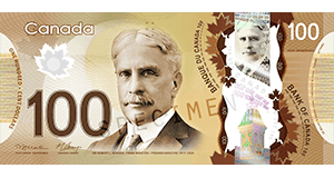 100 Canadian dollar banknote