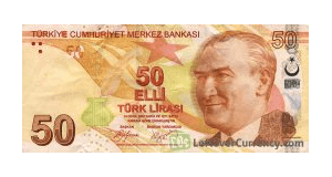 50 Turkish lira banknote