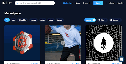 Crypto.com marketplace page