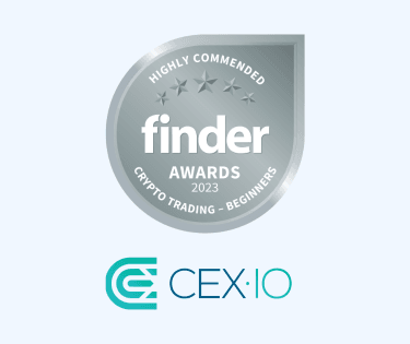 CEX.IO crypto trading platform beginners highly commended badge