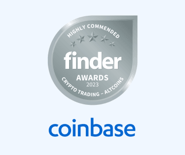 Coinbase crypto trading platform altcoins highly commended badge