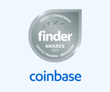 Coinbase crypto trading platform beginners highly commended badge