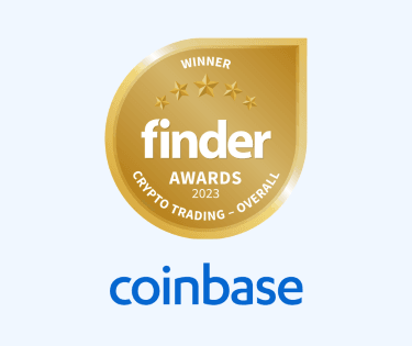 Coinbase crypto trading platform overall winner badge