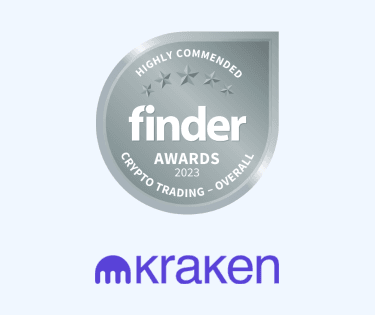 Kraken crypto trading platform overall highly commended badge