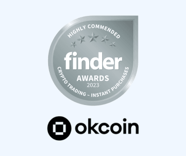 Okcoin USA crypto trading platform instant purchases highly commended badge