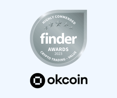 Okcoin USA crypto trading platform value highly commended badge