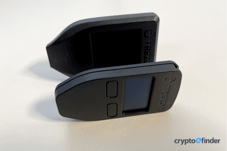 Trezor Model T and Model One on side