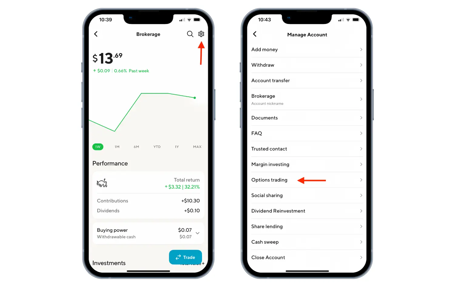 SoFi - Enable Options step 2