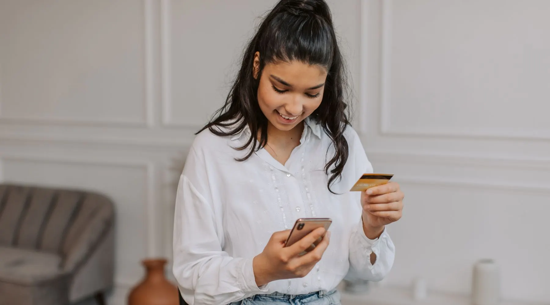 Teen with credit card