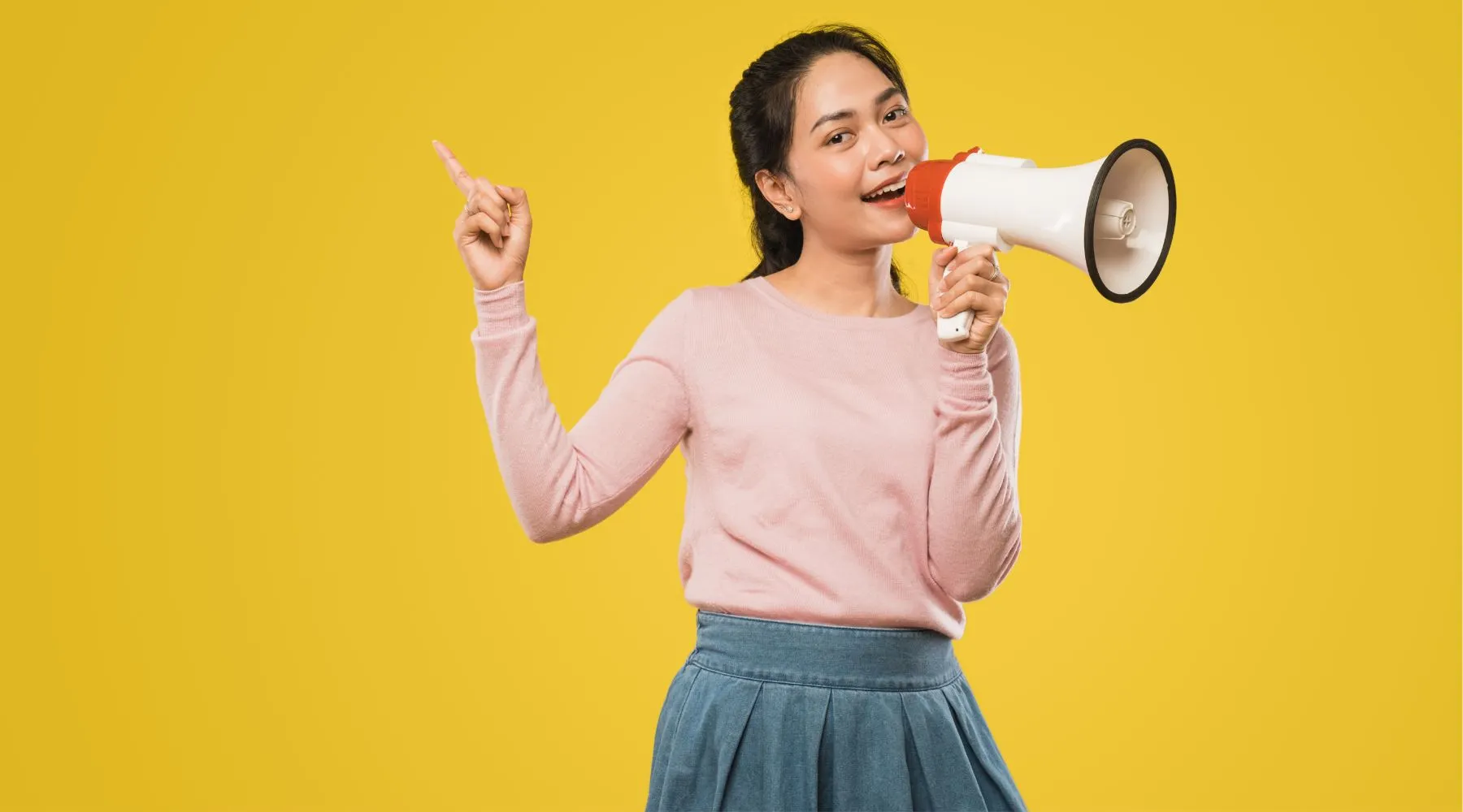 Woman with megaphone