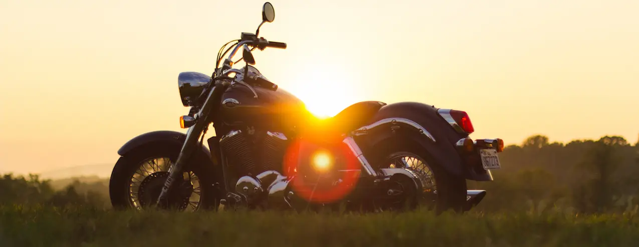 motorbike and sunset