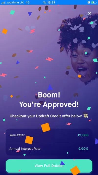 Updraft credit  screenshot
