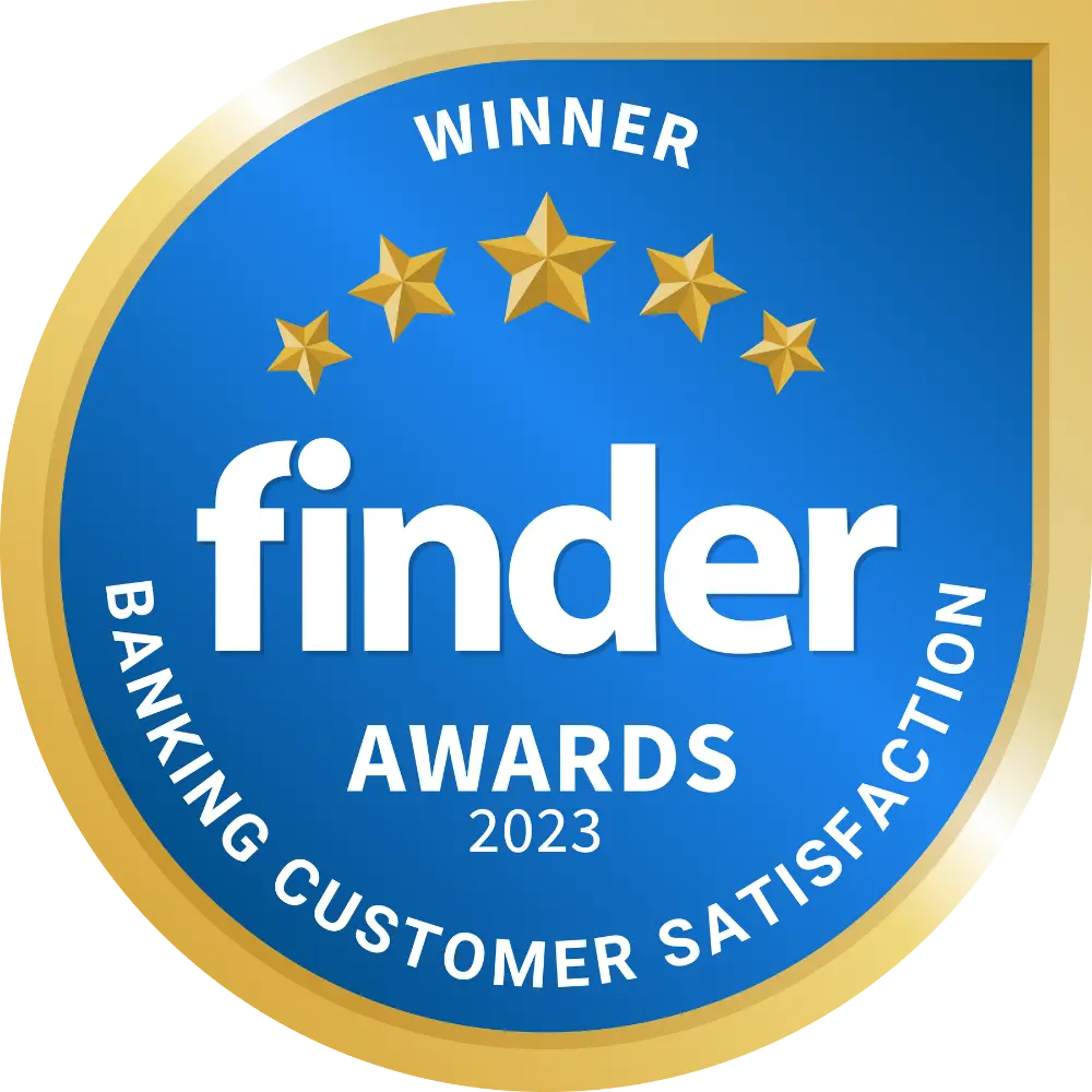 Finder Banking Customer Satisfaction Awards 2023 winner badge