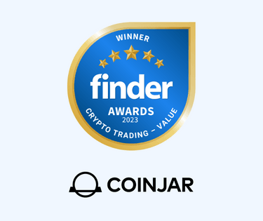 Coinjar crypto trading platform value winner badge