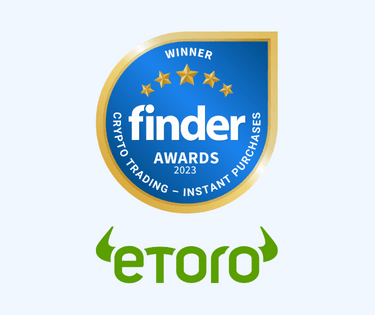 eToro crypto trading platform instant purchases winner badge