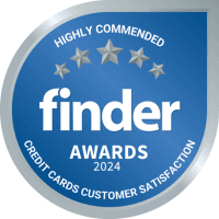 Finder Credit Cards Customer Satisfaction Awards 2024 highly commended badge