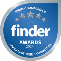 Finder Loans Customer Satisfaction Awards 2024 highly commended badge