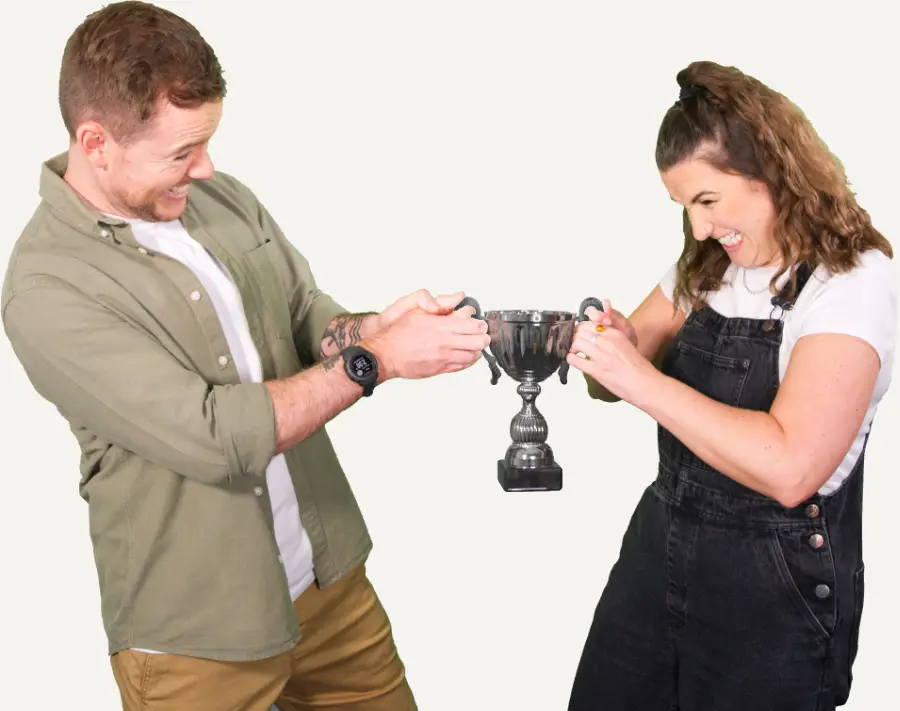 Trading app users George and Louise fight over a trophy