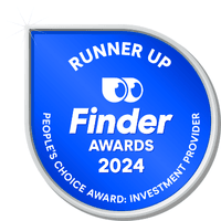 Finder Investing Peoples Choice Awards 2024 runner up badge