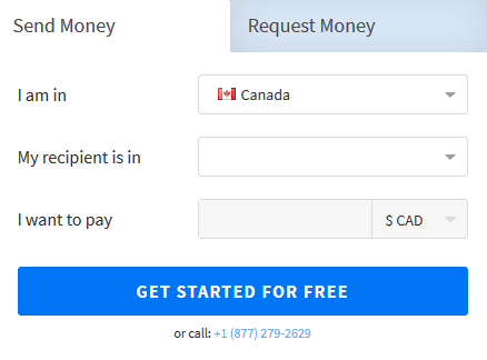 Veem send money form