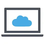 Grey and blue cloud software icon