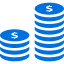 Graphic showing two stacks of coins