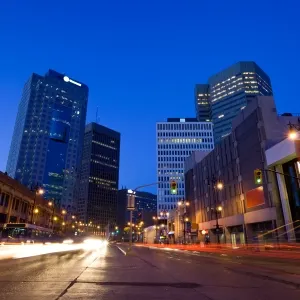 Portage Avenue, a main artery of Winnipeg, Manitoba.