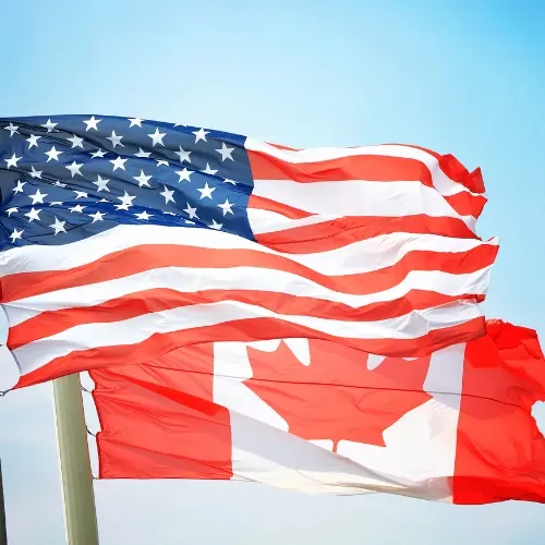 US and Canada flags