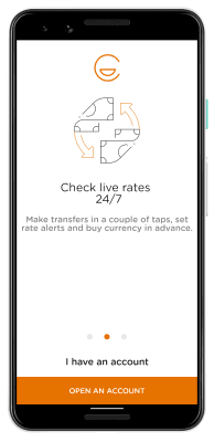Currencies Direct mobile app screenshot
