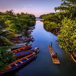 Jamaican river and boats