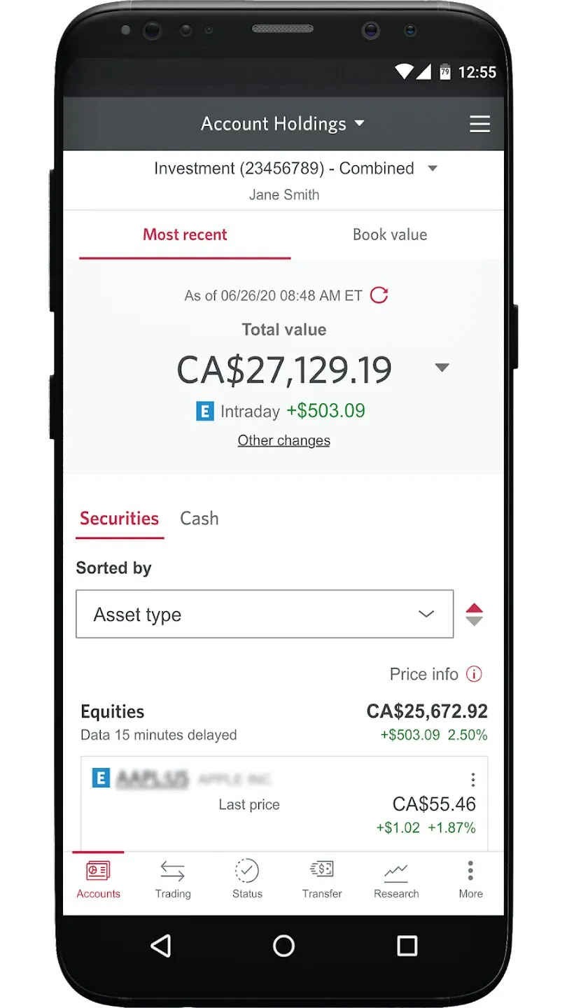 CIBC Mobile Wealth app screenshot