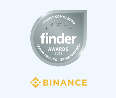 Binance crypto trading platform extra features highly commended badge