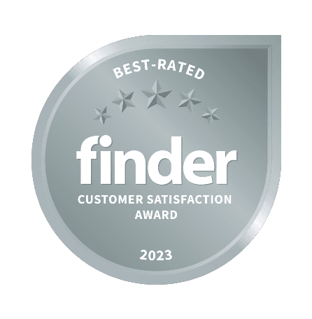 Best-Rated: Finder Customer Satisfaction Award 2023 silver badge