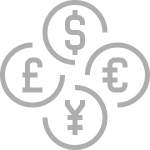 multi-currency account currency symbols icon